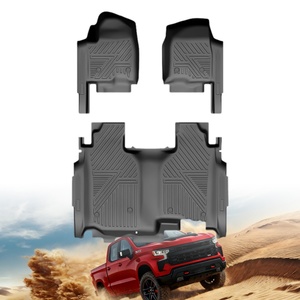 KQD TPE Full Set Non Skid Luxury Black <b>Car</b> Floor Mats with 1 Year Warranty for Chevrolet SILVERADO 2023 LHD - Product Image 2