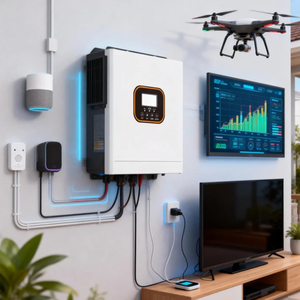 อินเวอร์เตอร์พลังงานแสงอาทิตย์ 8.5/10.2KVA รุ่น <span class=keywords><strong>SPH</strong></span> ซีรีส์ 48V ใช้ได้กับระบบไฟฟ้าแรงดัน 120V 240V ±5% ระบบแยกเฟส อินเวอร์เตอร์ไฮบริด - Product Image 6