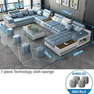 Nuova tecnologia divano in tessuto moderno minimalista soggiorno combinazione lattice spugna soggiorno combinazione funzione divano - Product Image 6
