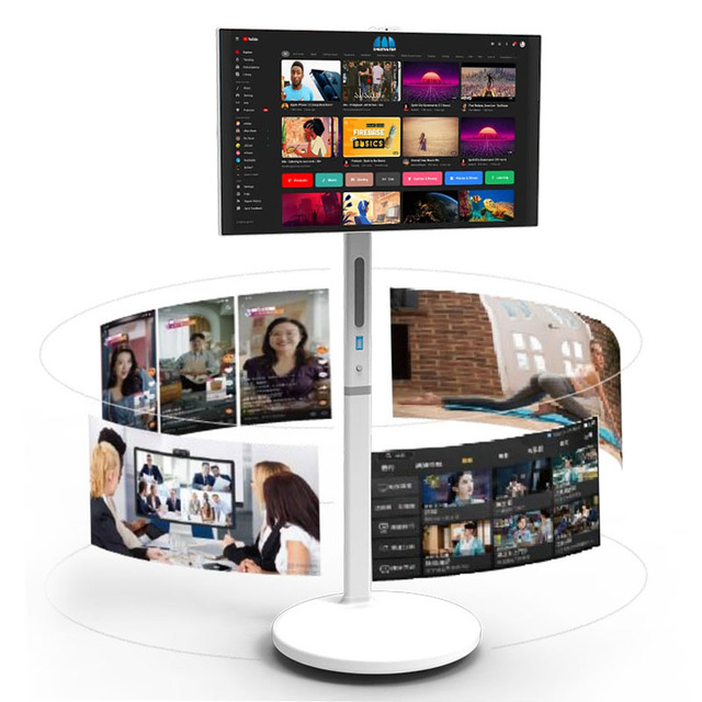 Fast Delivery 32 Inch Portable Fitness Smart Display | Android 13 Touch Screen TV with Battery-Power, Optional Camera