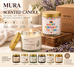 Bougie parfumée à la soja avec confettis et citation amusante, coffret cadeau pour amis et collègues - Product Image 1
