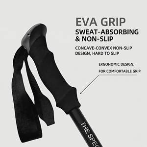 Bâton <span class=keywords><strong>de</strong></span> randonnée pliable en aluminium ultra-léger, télescopique 5 sections, poignée EVA, verrouillage rapide pour le camping et la randonnée - Product Image 2