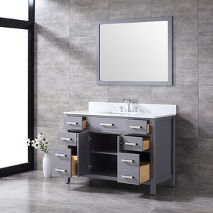 Meuble-lavabo haut de gamme moderne en bois massif avec vasque sous plan, charnières à fermeture douce, écologique, pour atelier et appartement - Product Image 4