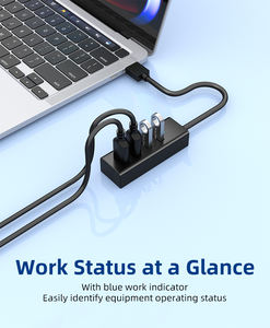 Hub <span class=keywords><strong>portable</strong></span> ultra-fin en alliage d'aluminium 4 ports USB 3.0 PD100W/ 2.1/LAN/USB pour ordinateur <span class=keywords><strong>portable</strong></span>/<span class=keywords><strong>PC</strong></span>/souris/clavier - Stock WFWYEAR - Product Image 3