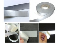 Cinta reflectante de seguridad plateada termoadhesiva de 5 cm de ancho para ropa de trabajo industrial, vinilo textil para prensa de calor