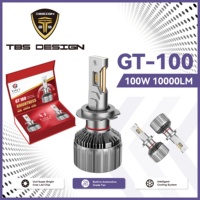 Tobys GT100 h4 h1 h13 h7 ampoule de phare led 200w phares led de voiture 20000lm