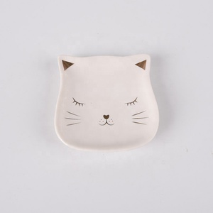 Charming Ceramic White Cat Jewelry Tray - <strong>Ring</strong> Dish &amp; Decorative Trinket <strong>Plate</strong> - Product Image 3