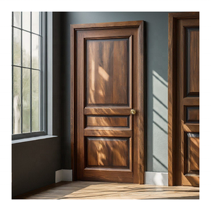 Modern Minimalist 8 Ft Luxury Hotel Indoor Walnut <strong>Wooden</strong> Interior <strong>Door</strong> Room With <strong>Door</strong> Handles Knobs - Product Image 5