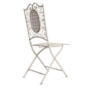 Chaise pliante de bistrot de <span class=keywords><strong>Barcelone</strong></span> blanche antique pour mariage en plein air dans le jardin - Product Image 3