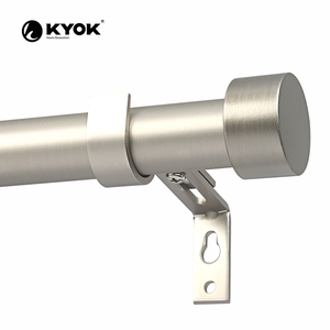 KYOK Matte Silver Aluminum Alloy <b>Curtain</b> Pole Set with Invisible Bracket Minimalist Design for Bedroom Bathroom & Outdoor Use - Product Image 2