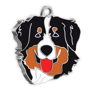 Médaille d'identification pour chien en émail, style berger australien, breloque en métal pour collier de chien - Product Image 1