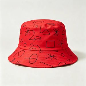 Unisex Bucket Hat <b>Abstract</b> Geometric Graffiti Silk Screen <b>Print</b> Fisherman Cap Custom Outdoor Hat Vietnam Factory Wholesale - Product Image 4