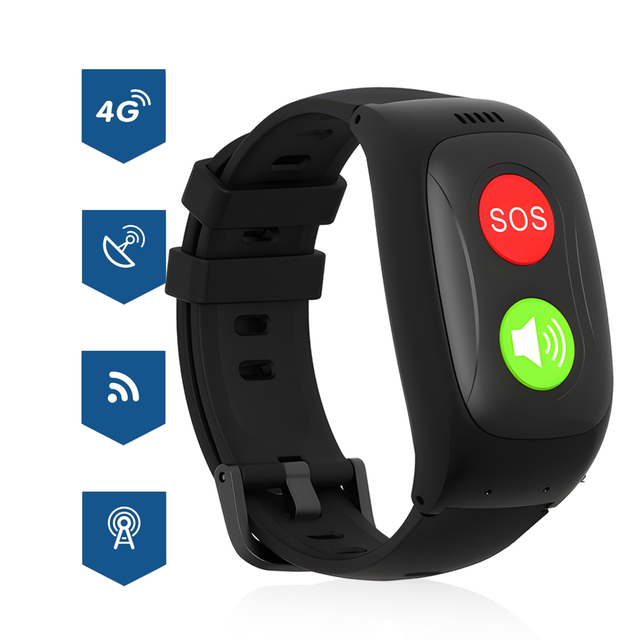 2026 Professional Mini GPS Watch Health 2G Emergency SOS Calling Smart Watch IP67 Waterproof Touchscreen for Elderly Demenia