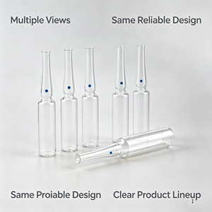 Flacons en verre à texture lisse pour ampoules, flacons en verre transparent pour soins de la peau, emballage pour vitamines et essences faciales en salon - Product Image 1