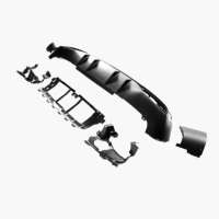 Difusor de Parachoques Trasero con Soporte y Salida Cuádruple en Negro ABS para Mercedes Benz GLE63