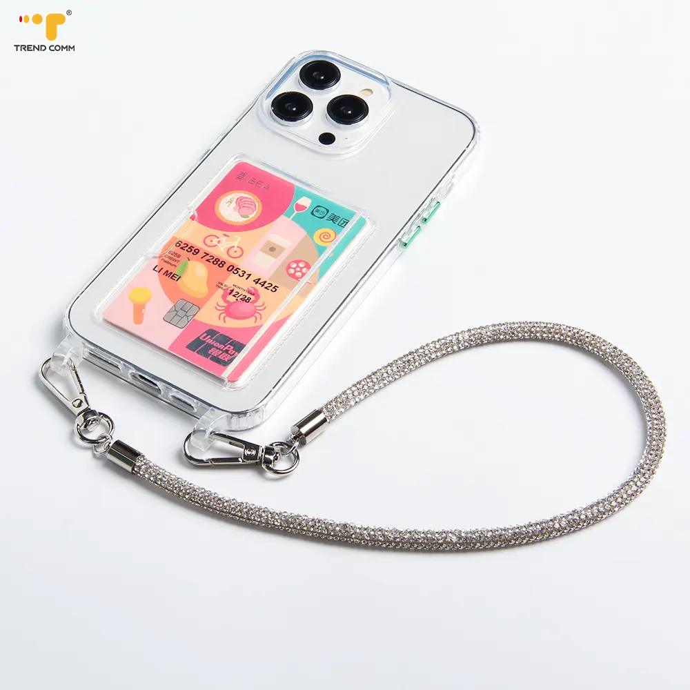 Wholesale premium covers waterproof protector con tarjetero clear transparent wallet with card holder for mobil iphone 15 card