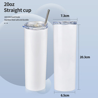 Bouteille isotherme à double paroi en acier inoxydable, personnalisable par sublimation, format mince et droit, 20 oz, emballage individuel