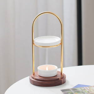 Metal Essential Oil Diffuser Ceramic Scented Wax Melter Candle <strong>Warmer</strong> Eco-Friendly Aromatherapy Burner for Home Spa Decor - Product Image 1