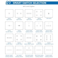Interrupteur tactile 1/2/3/4 voies Tuya 147*86mm Type universel UK, interrupteur intelligent ZigBee pour ventilateur mural et éclairage, compatible avec Alexa Google Home