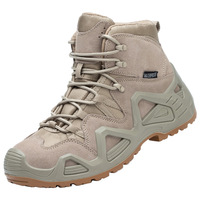 Bottes tactiques en cuir de haute qualité Chaussures de randonnée imperméables avec caractéristiques de combat de sécurité