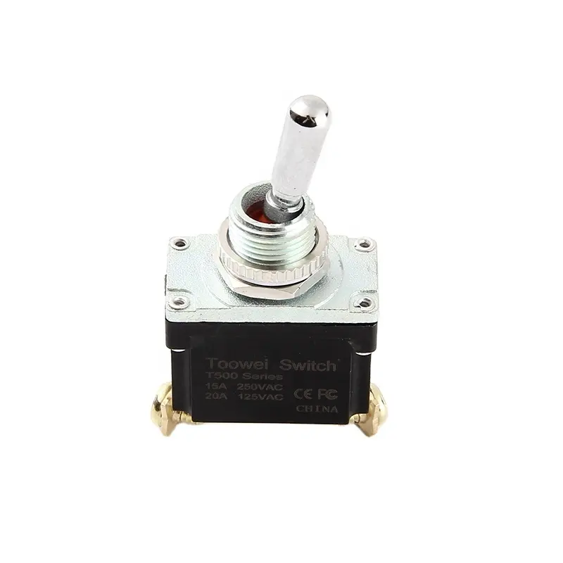 Toowei T501AW ON-OFF 15A 250VAC 2 Position Small Manually Screwing Terminal Toggle Switch Brass For Cars Trucks Boats