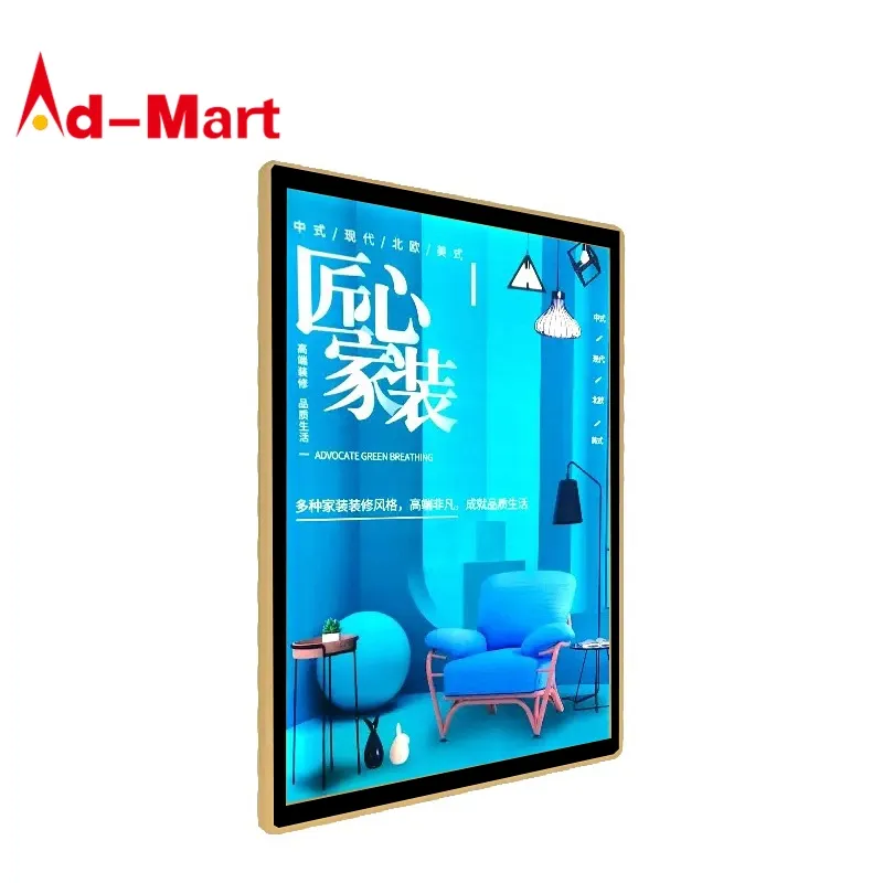 Custom billboard wall-mounted light box luminous poster Shop rounded aluminum alloy indoor led Magnetic Slim light box