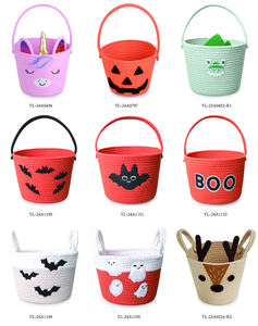 Precio de fábrica Día DE LOS NIÑOS Fiesta de cumpleaños Festival de Navidad Decoración Adornos con animales lindos Cesta de almacenamiento de cuerda de algodón - Product Image 5