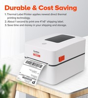 Soonmark cetak kode batang 4 inci, Printer pengiriman Label termal kode batang kecil kecepatan tinggi penggunaan praktis
