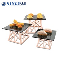 XINGPAI Autres fournitures hôtelières et de restauration, présentoir à desserts de luxe, supports de buffet en acier inoxydable, présentoir de buffet de mariage