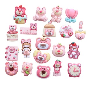 Vente en gros d'épingles à cheveux en résine pour téléphone portable DIY Cartoon Rose Bear Series Bijoux Accessoires Boîte de rangement en résine pour breloques Tasse à eau - Product Image 1