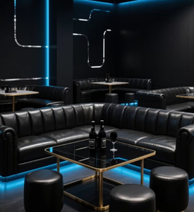 Solución de Proyecto Personalizada para Discotecas y Bares Lounge: Conjunto de Asientos Seccionales Modernos y Mesa Central de Acero Inoxidable - Product Image 3