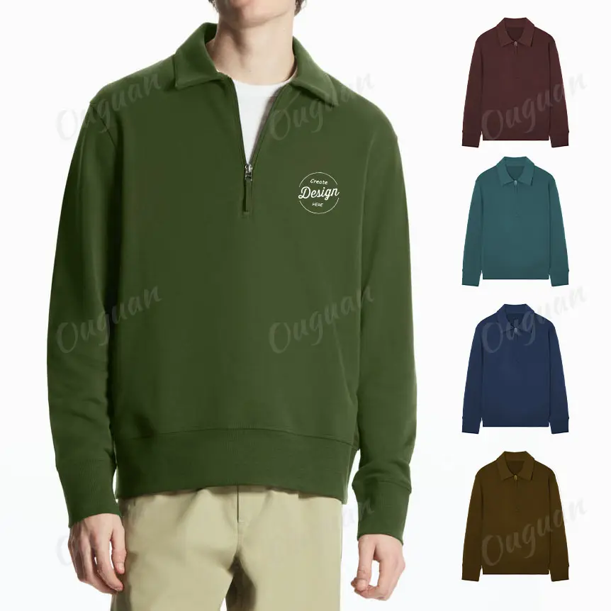 कपास मुद्रित स्वनिर्धारित हूडि उच्च गुणवत्ता ज़िप कॉलर Sweatshirts पुरुषों हैवीवेट बड़े प्लस आकार पुरुषों की Hoodies