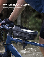 Sac de cadre de vélo étanche Lamicall BCCB02, coque rigide en EVA, pochette pour tube supérieur avec housse de pluie, support de téléphone tactile en TPU, 4,7-7 pouces