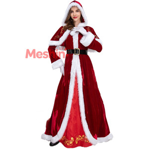 MS 2024 New Design Red Riding Hood Long <b>Christmas</b> Santa Party Cosplay <b>Dress</b> for TV & Movie Costumes - Product Image 1