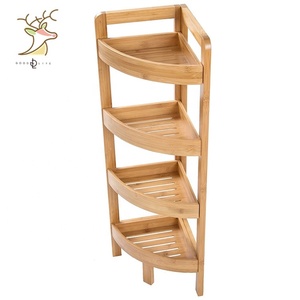 4 Tier Multi Use Bamboo Corner Storage Shelf