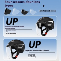 AXK 3C certifié été moto électrique demi-visage casque Double D fermeture conception graphique Double visière ABS matériel unisexe