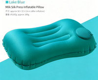 Oreiller de camping gonflable multifonction en soie de lait douce, oreiller de voyage pour la randonnée, le backpacking, l'avion, la plage