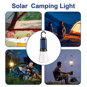 Lampe de camping LED à énergie <span class=keywords><strong>solaire</strong></span> avec charge USB, corps en ABS blanc, étanche, lumière de tente extérieure pour barbecue et camping - Product Image 3