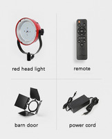 Luz LED Roja para Fotografía, Iluminación de Relleno 3200-5500k, Lámpara Profesional para Audio, Video y Cine, Luz Continua con Puertas de Barn Door