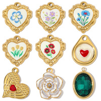 Nouveau Pendentif Cœur Fleur Rétro en Acier Inoxydable Personnalisable DIY 2026 pour Fabrication de Bijoux Colliers Accessoires Vente en Gros