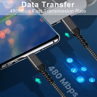 Cable de Carga Rápida USB 2.0 PD de 60 W, Tipo C a C, Cable de Datos de 3 A