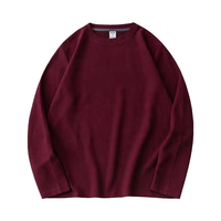 T-shirt décontracté pour homme en coton 100% de haute qualité, tricoté teint en fil, à manches longues, couleur unie, coupe ample, écologique, anti-boulochage et infroissable