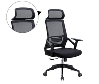 Fauteuil de bureau ergonomique à dossier haut réglable avec pivotement et soutien lombaire