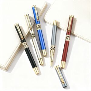 Stylo bille de luxe en métal ajouré Tête de Dragon 0,5 mm, gravure laser, logo personnalisé, signature professionnelle, noir, pour entreprise - Product Image 2