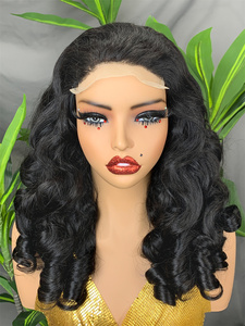 Perruque en cheveux humains FH 5x5 avec fermeture en dentelle, effet bouclé lâche, densité 300%, dentelle suisse transparente, cheveux Remy - Product Image 2