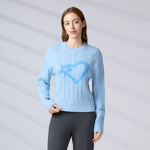 Pull en tricot torsadé d'hiver avec motif lettre d'amour, style streetwear, pull personnalisé avec logo pour femmes - Product Image 6