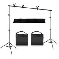 Kit de Support de Fond Noir 2x2m/2x3m pour Studio Photo, avec Sac et Trépied