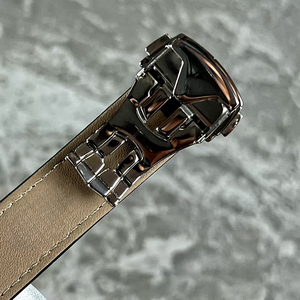 Reloj de Hombre Premium, Diseño Clásico, Esfera Negra con Ranuras, Caja de Acero 316L, Correa de Cuero Negra, Fecha, Mecánico Automático - Product Image 5