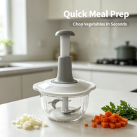 Mini hachoir manuel sans BPA, mélangeur à pression, lame en acier, écologique, portable, pour légumes domestiques
