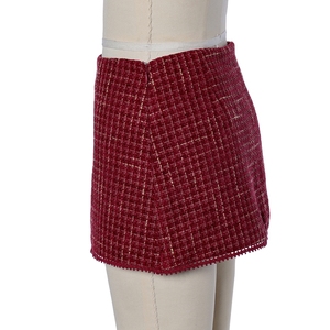 Tùy chỉnh hiệu ứng lưới Tweed váy giản dị Thiết kế thời trang dây kéo bên ngắn Mini váy thời trang cho phụ nữ - Product Image 4